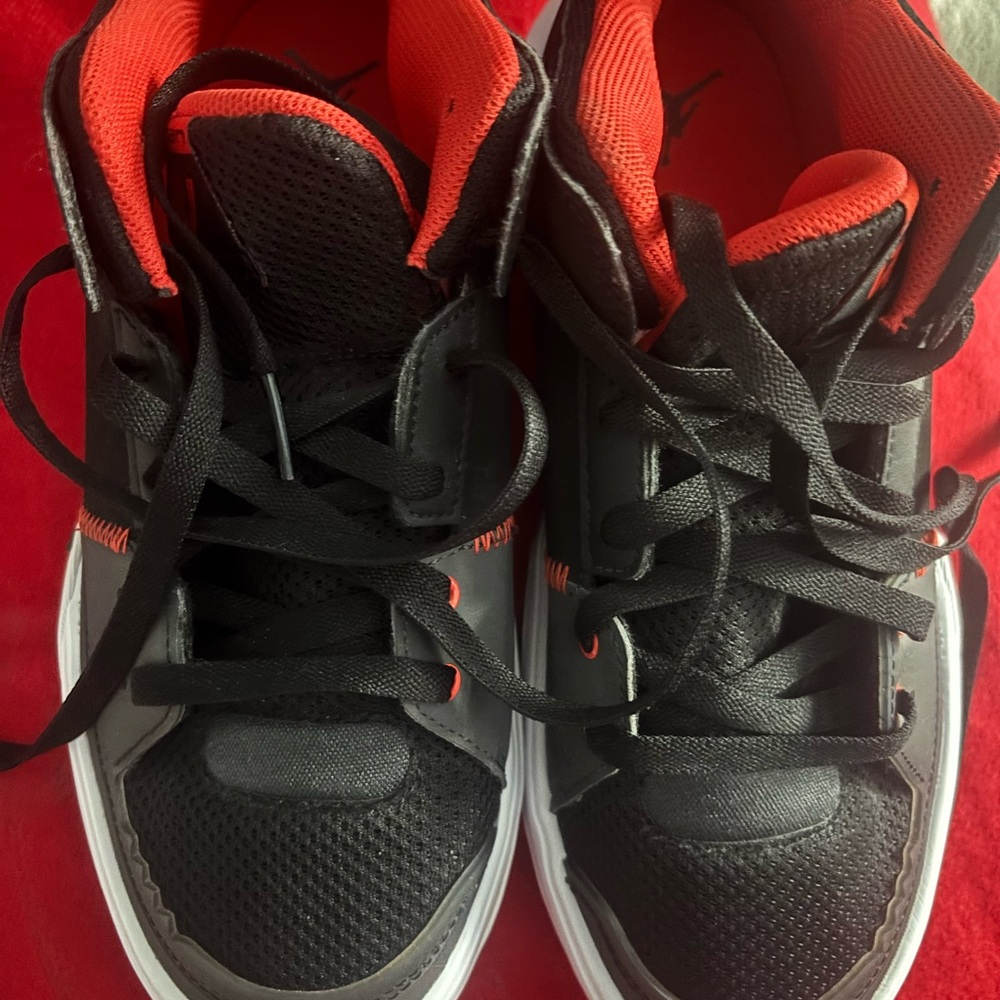 Jordan Black and Red Athletic Shoes